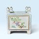 Pair of square flower pots, porcelain planters from Limoges, signed.