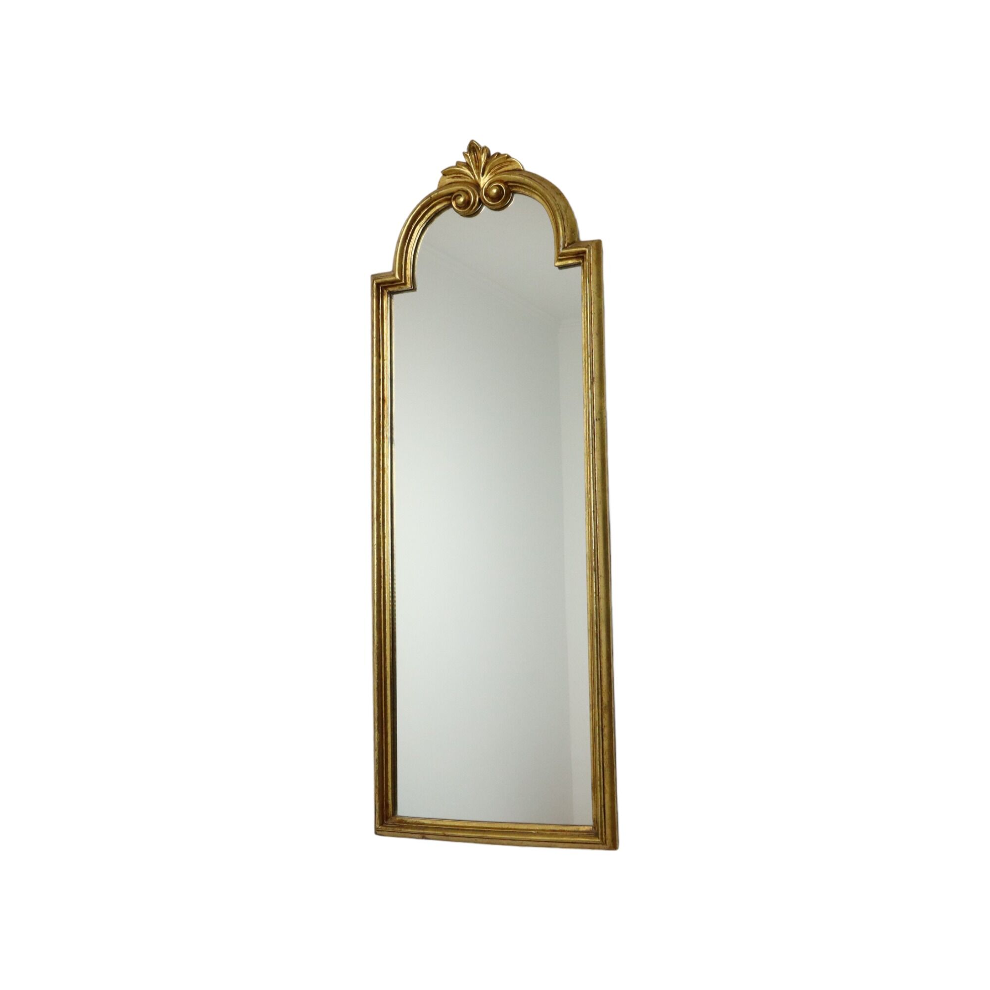French Wall Mirror Hall Mirror Gold Plated Classic Acanthus Crown 93cm