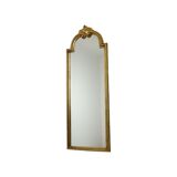 French Wall Mirror Hall Mirror Gold Plated Classic Acanthus Crown 93cm