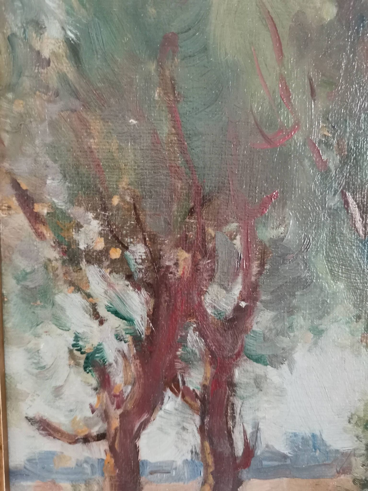 Paysage hollandais 1930 Huile sur toile