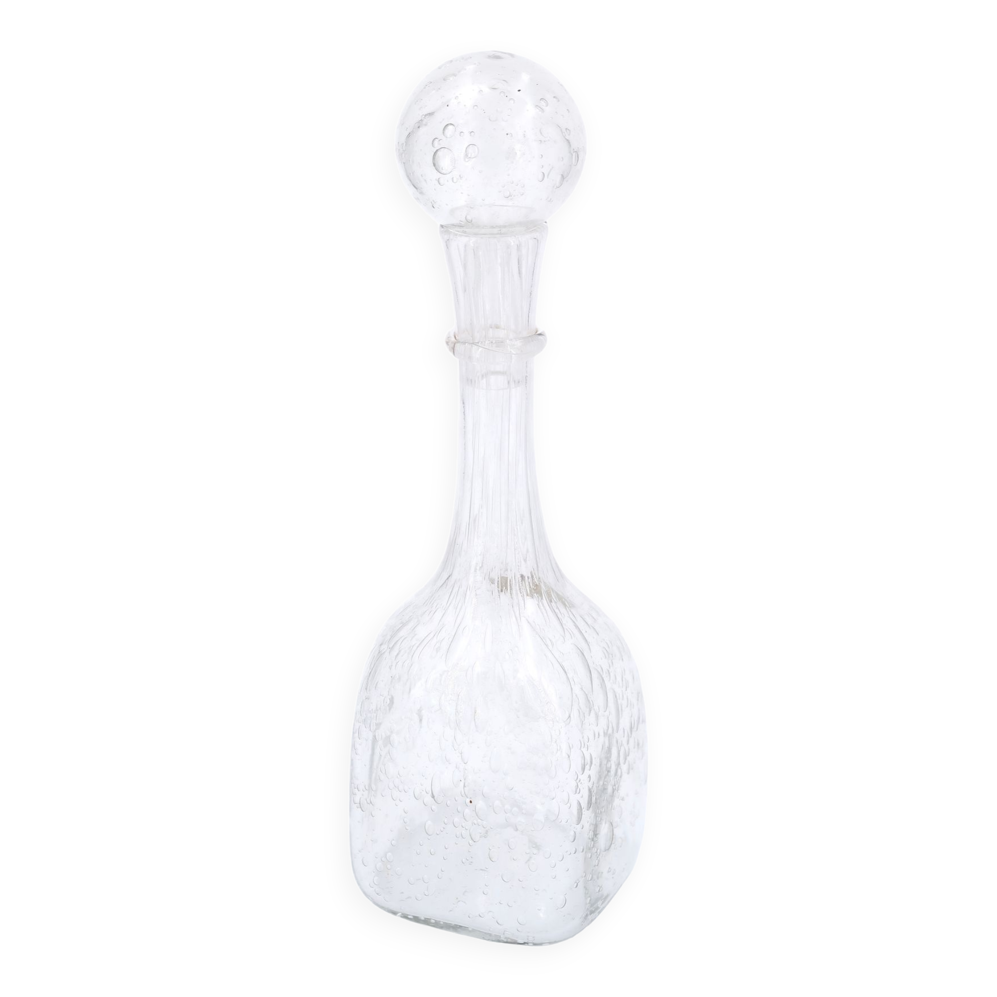 La Rochère transparent bubbled glass carafe, 70s