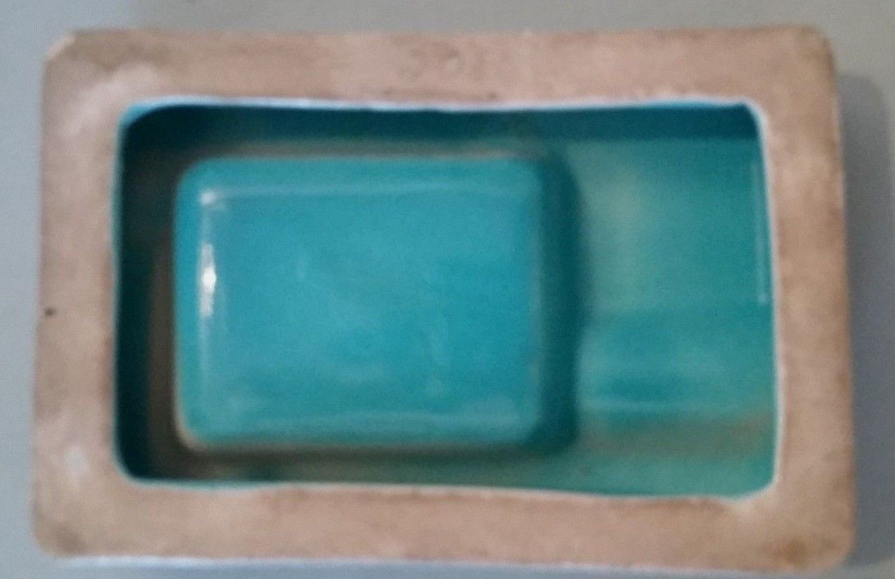 Ashtray vintage turquoise faience