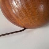 Wooden lamp, 2m fabric cable, fabric lampshade