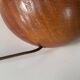 Wooden lamp, 2m fabric cable, fabric lampshade