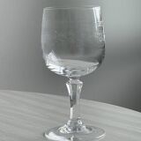 5 engraved crystal wine glasses, Matignon model.