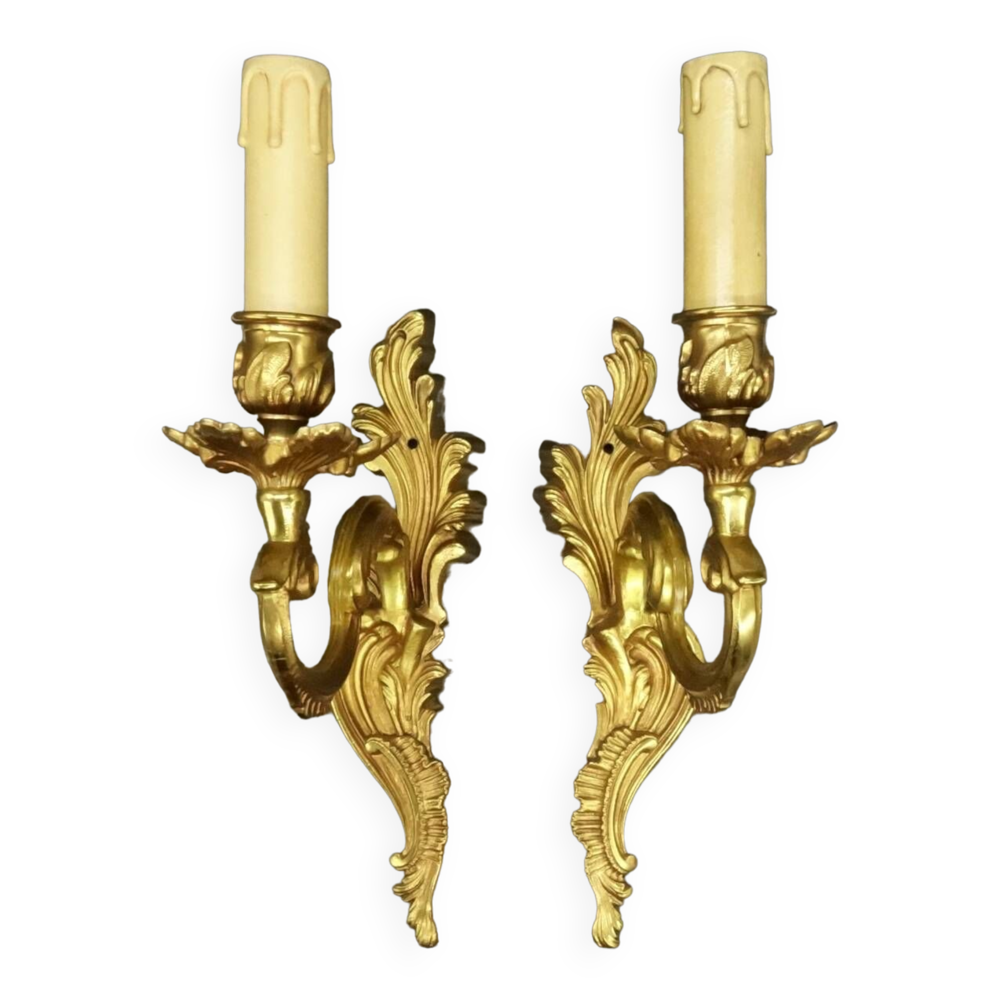 Pair of Louis XV style wall lights - Lucien GAU, Paris