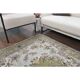 Vintage Turkish Oushak handmade wool cotton green area rug 108x225