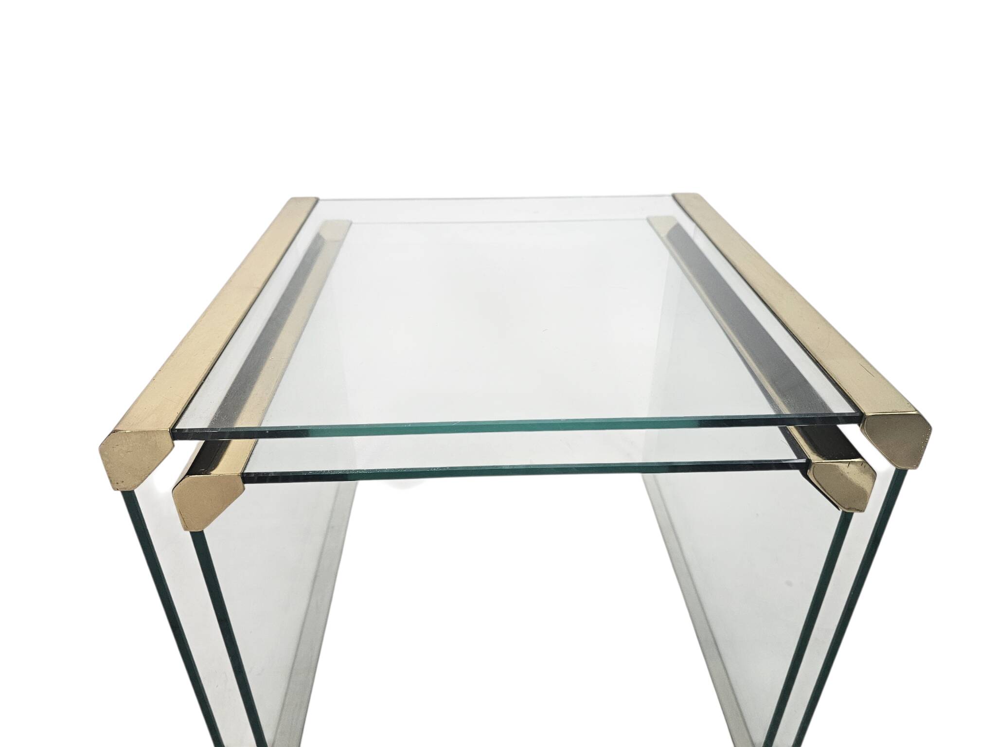 Pierangelo Gallotti & Radice - 'T35' - set of 2 side tables - glass - brass