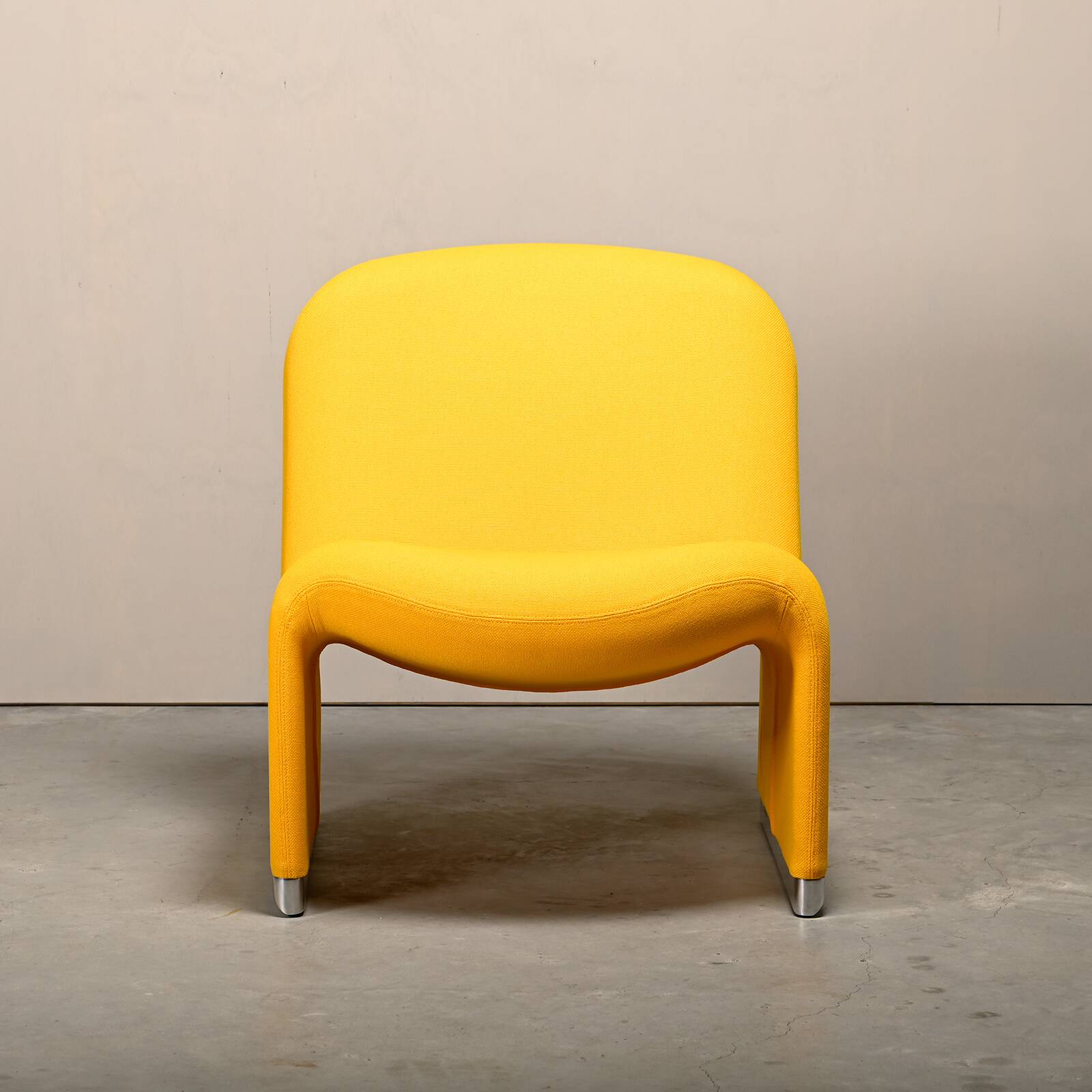 Giancarlo Piretti Alky Lounge Chair in Yellow Fabric for Anonima Castelli