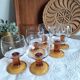 Verres à eau vintage pieds ambrés