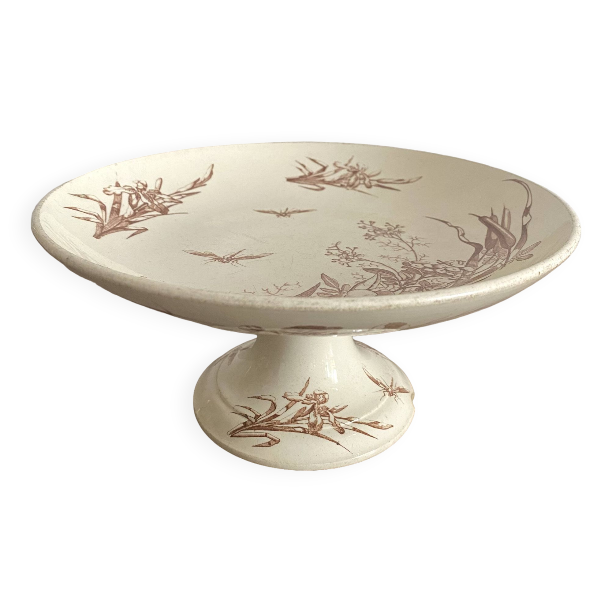 Old Luneville earthenware compote bowl