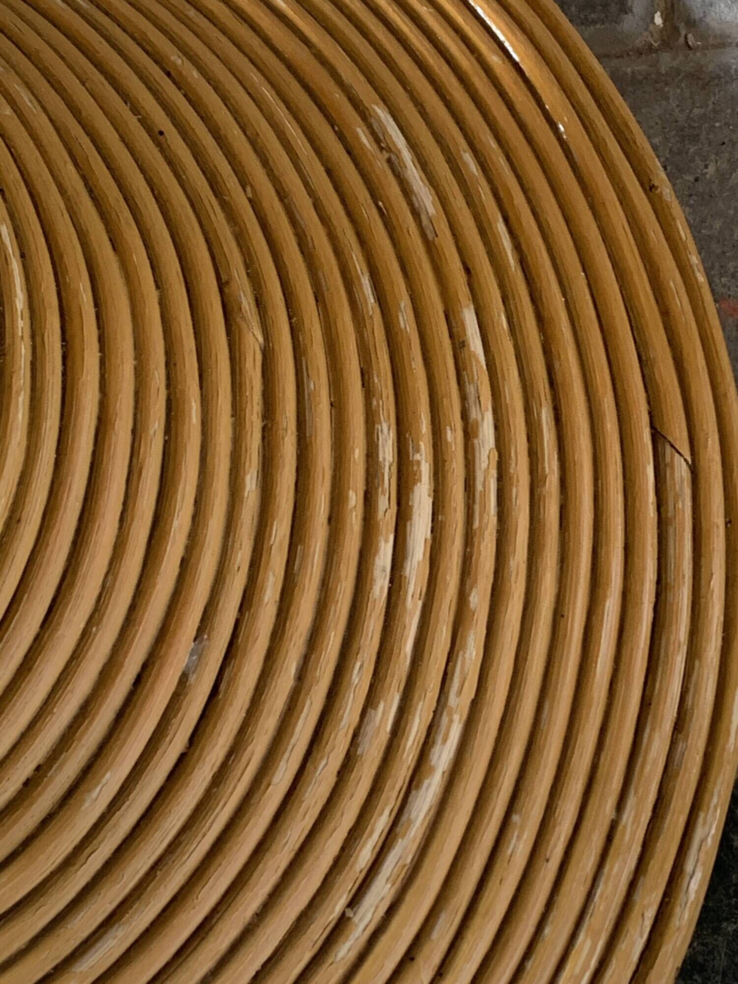 Pencil Reed rattan bamboo coconut palm tree floor lamp, Mario Lopez Torres, 1970s