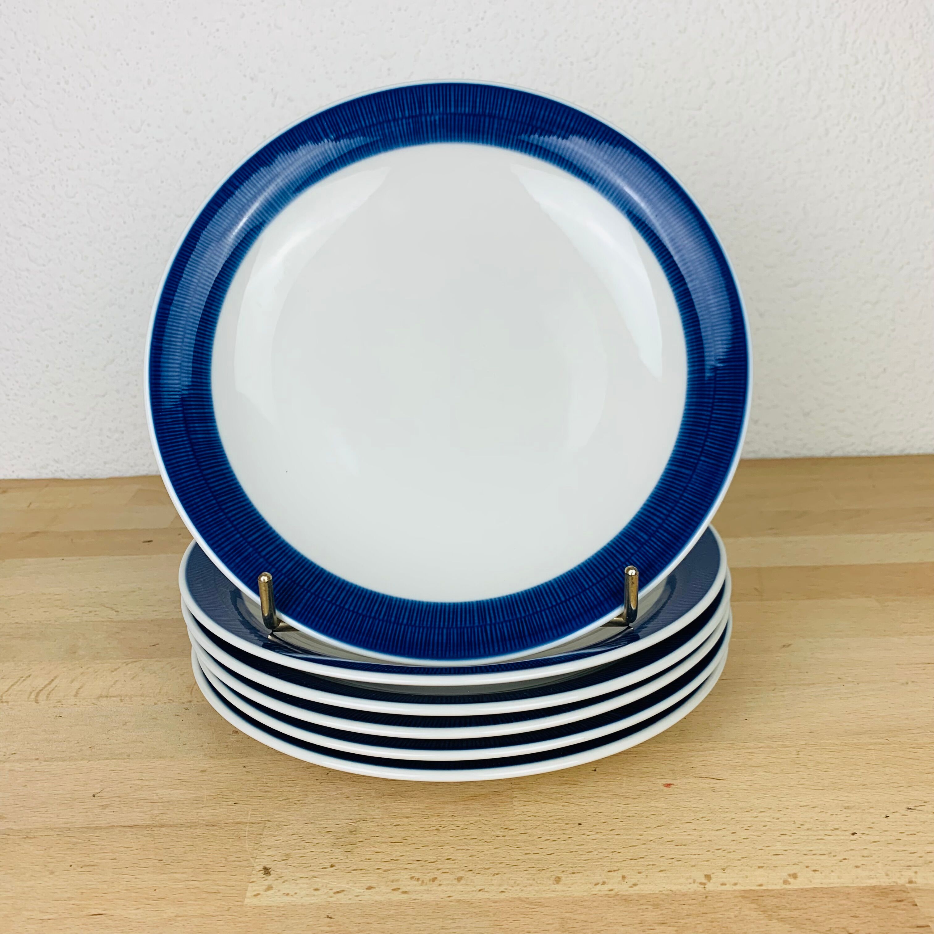 6 Koka ceramic dinner plates by Rörstrand Sweden, Scandinavian