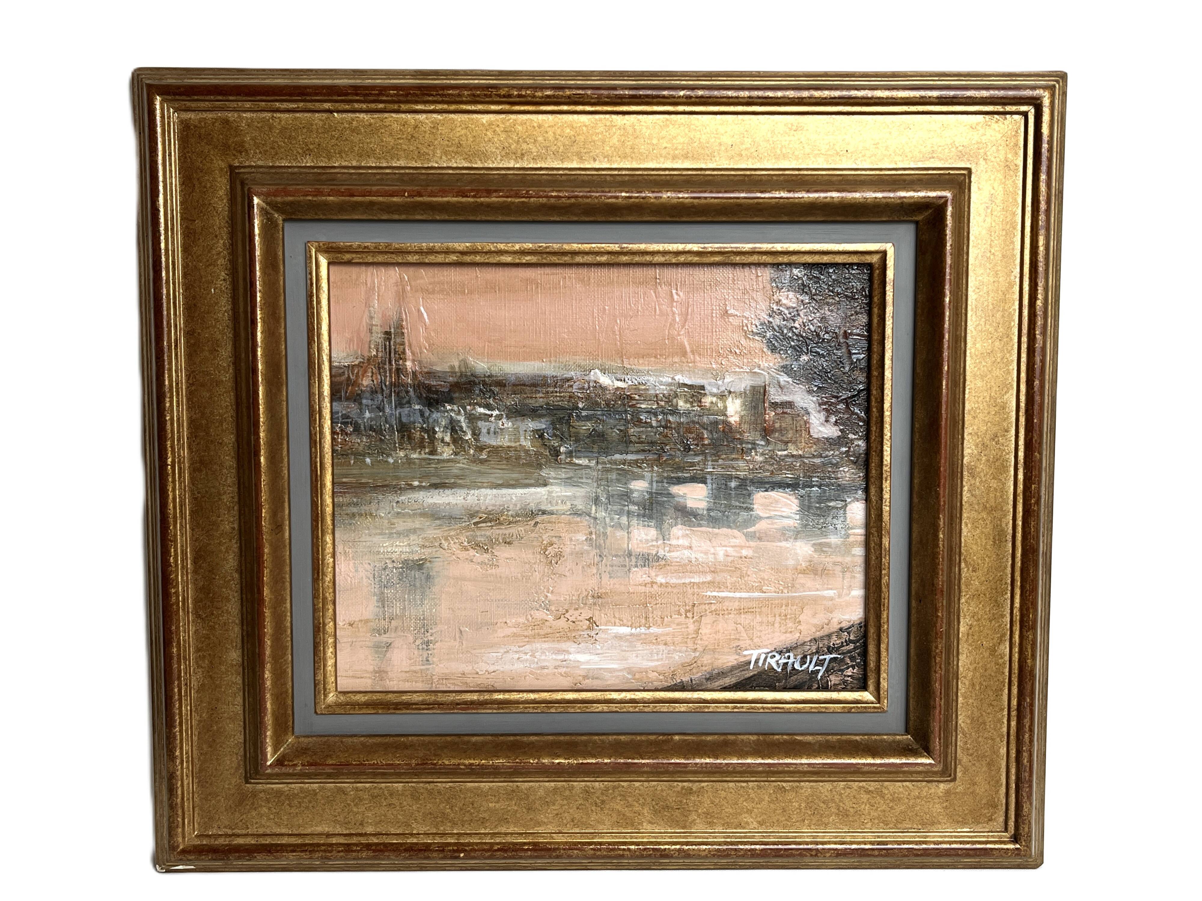 Tirault, oil on canvas view of angers signed 20th century