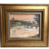 Tirault, oil on canvas view of angers signed 20th century