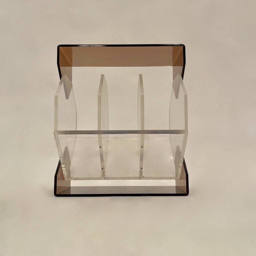 Vintage Plexiglass Newspaper Holder by Michel Dumas