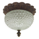 Ceiling lamp glass diamond tip and brass 70's