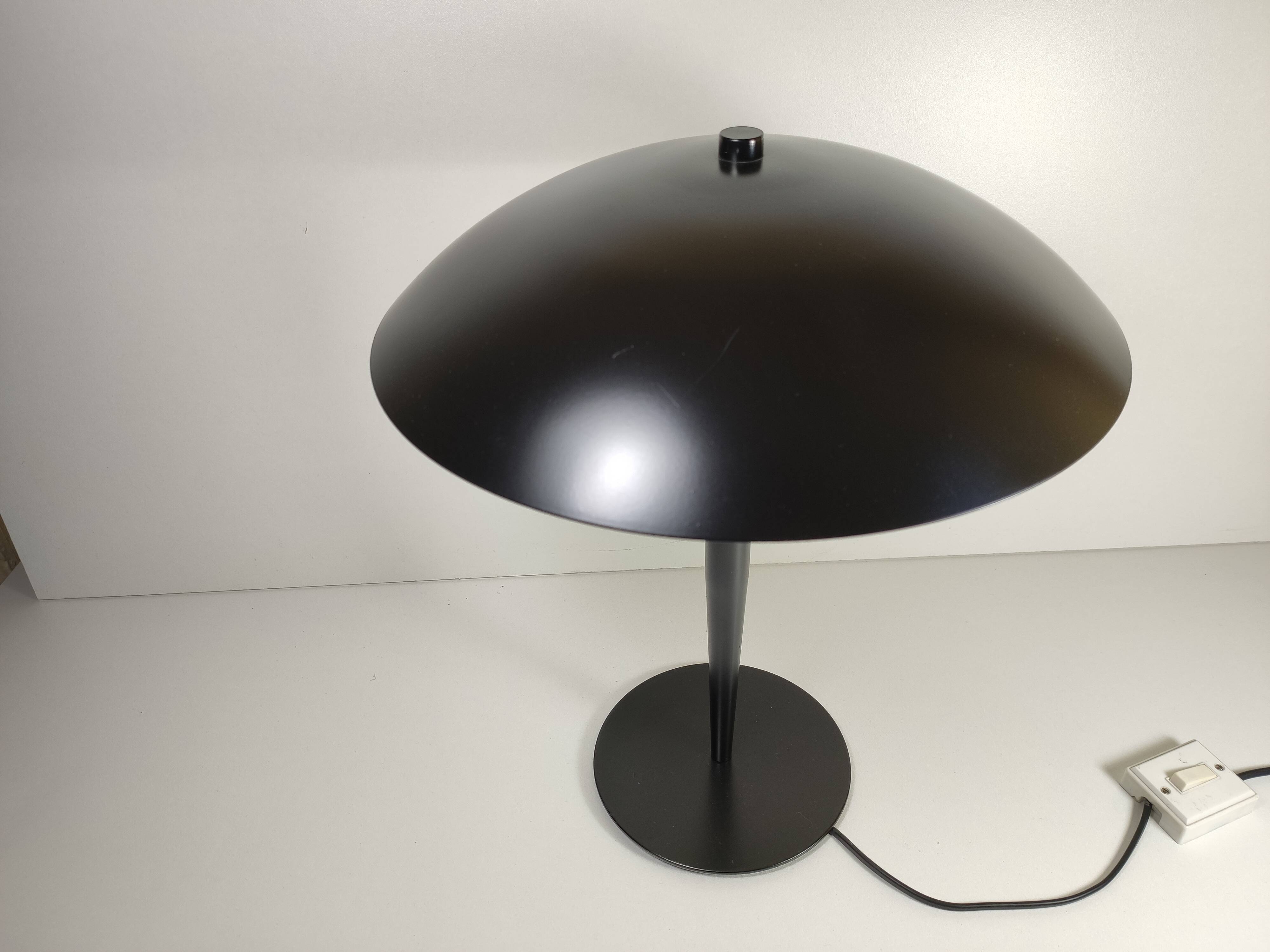 Black mushroom lamp Aluminor years 80