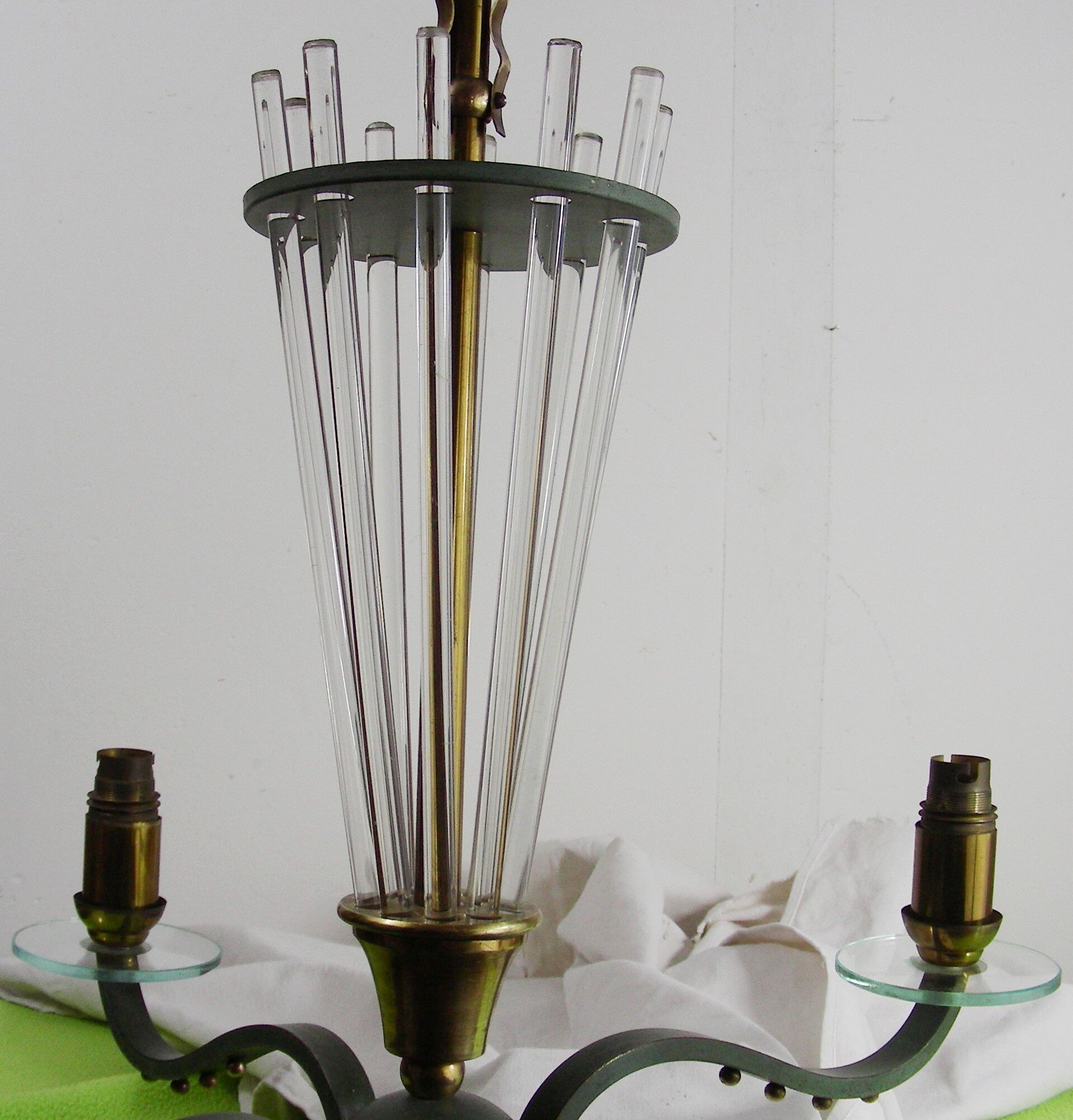 Chandelier 1940 modernist has needles in glass