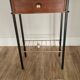 Pierre Guariche style bedside table, wood and metal, vintage, 60s