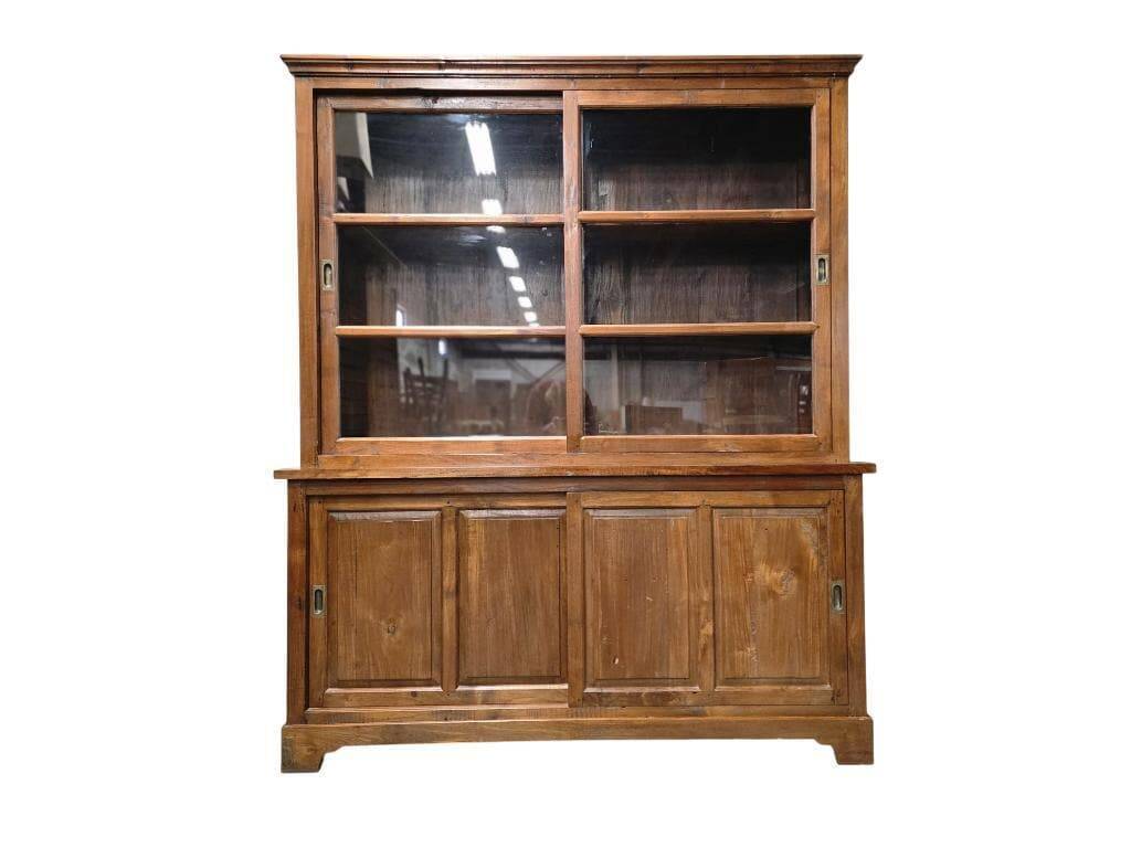 Armoire, vaisselier vitré vintage en bois