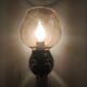 Glass and wood vintage wall light