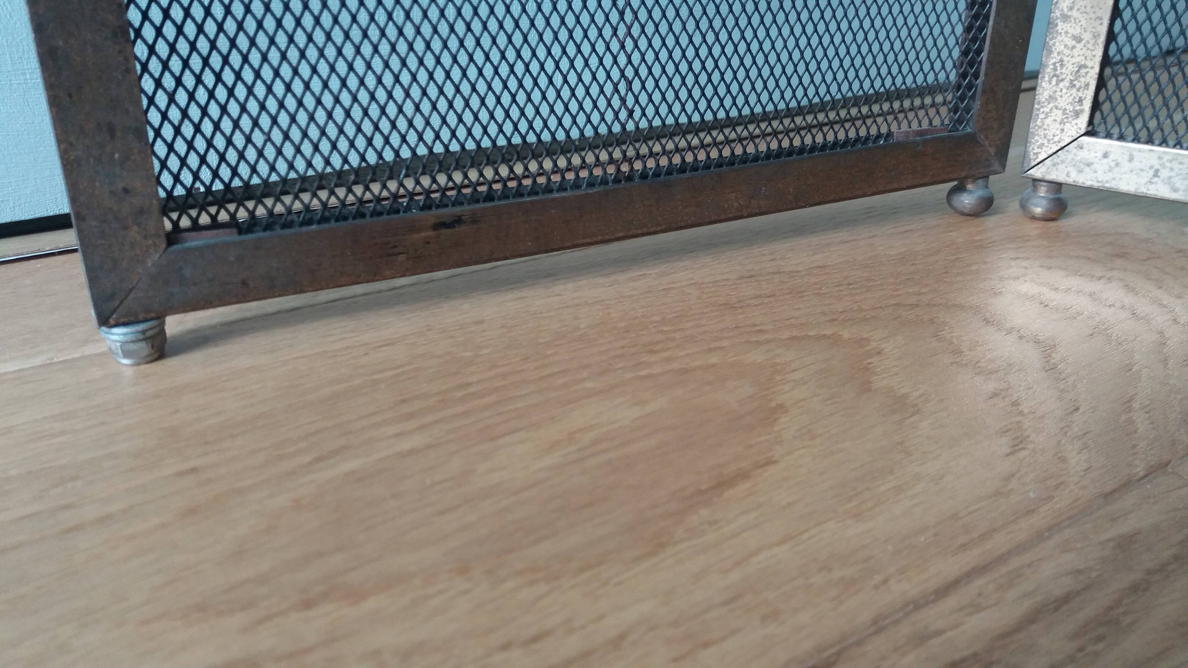 Fire screen, three-panel fireplace screen.