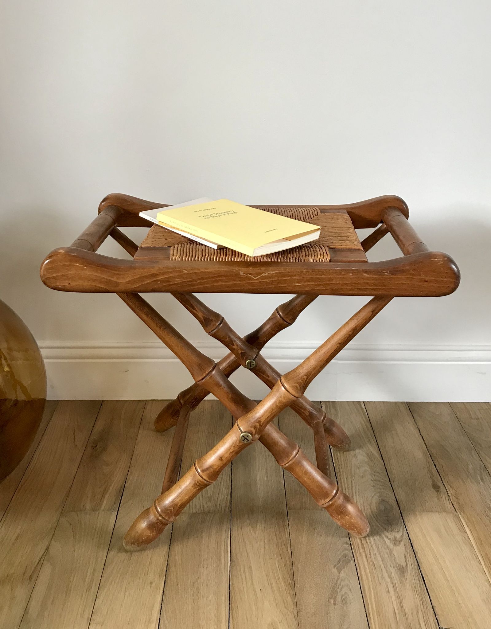 Folding stool in beech wood and mulching years 40-50
