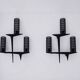 Pair of sculpted lacquered bronze wall lights, Arlus
