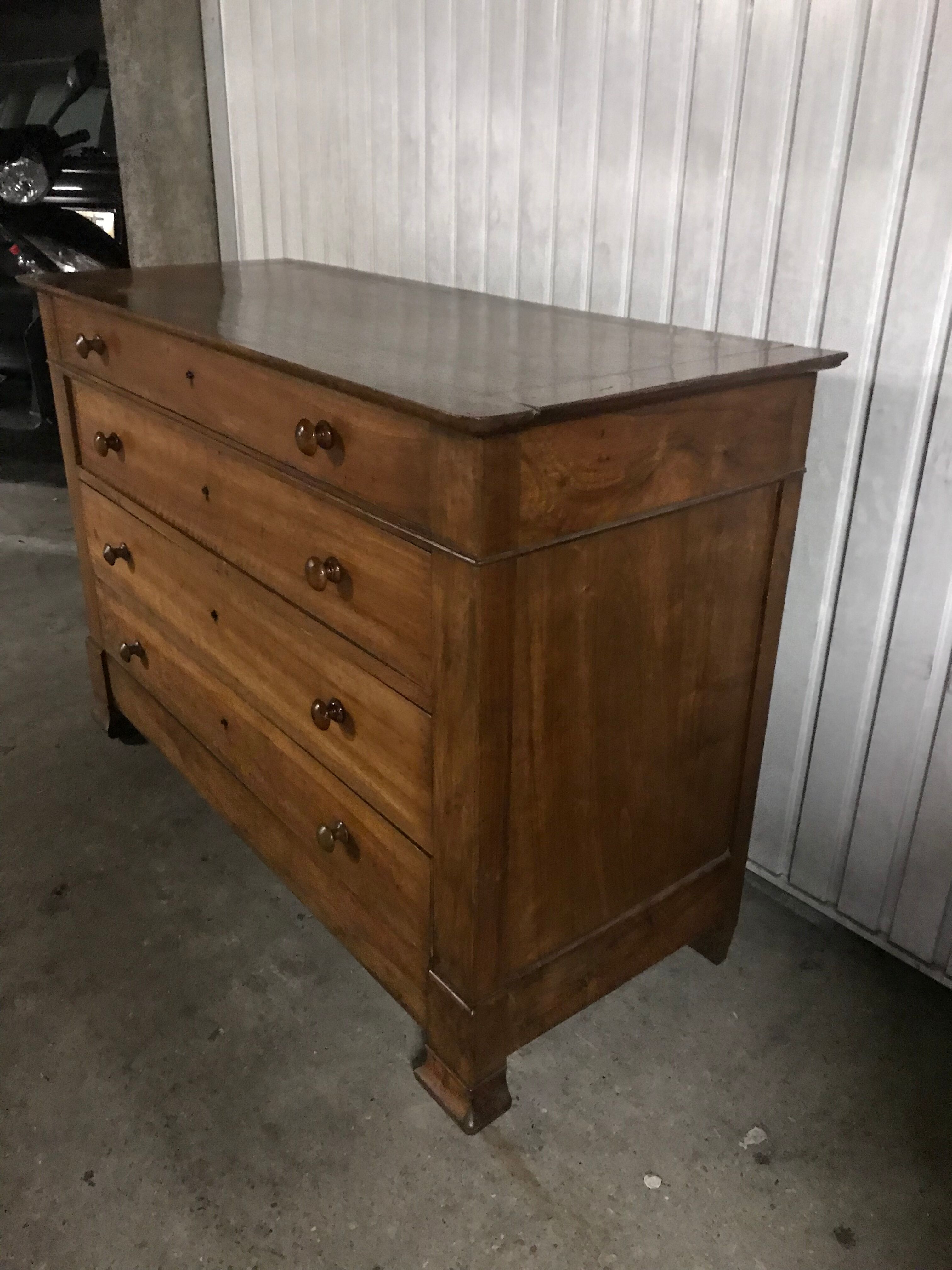Chest of drawers  Louis Philippe old walnut
