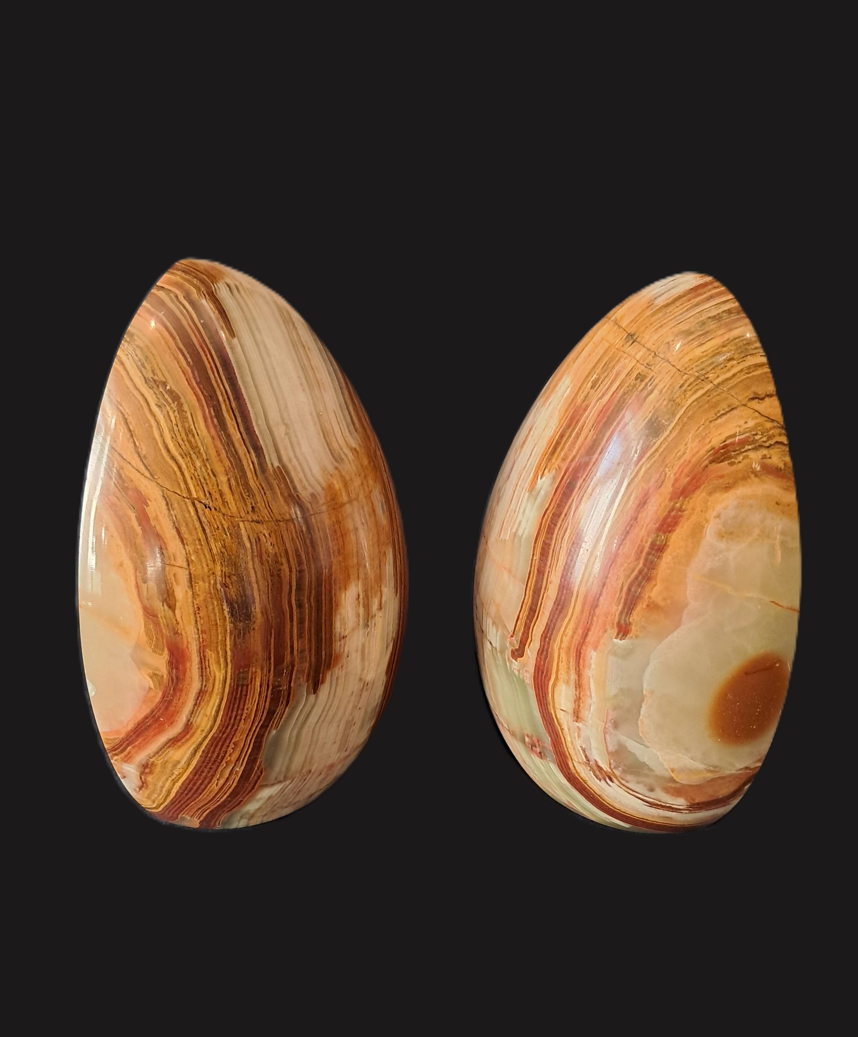 Pair of Onyx Egg-Shaped Bookends