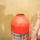 Pair of bedside lamps with wire mesh Italy 50s