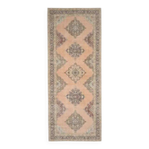 Tapis Oushak en laine et coton orange faite à la main 142x380