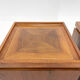 Set of walnut veneer side or night tables with brass detail, Italy 1950s