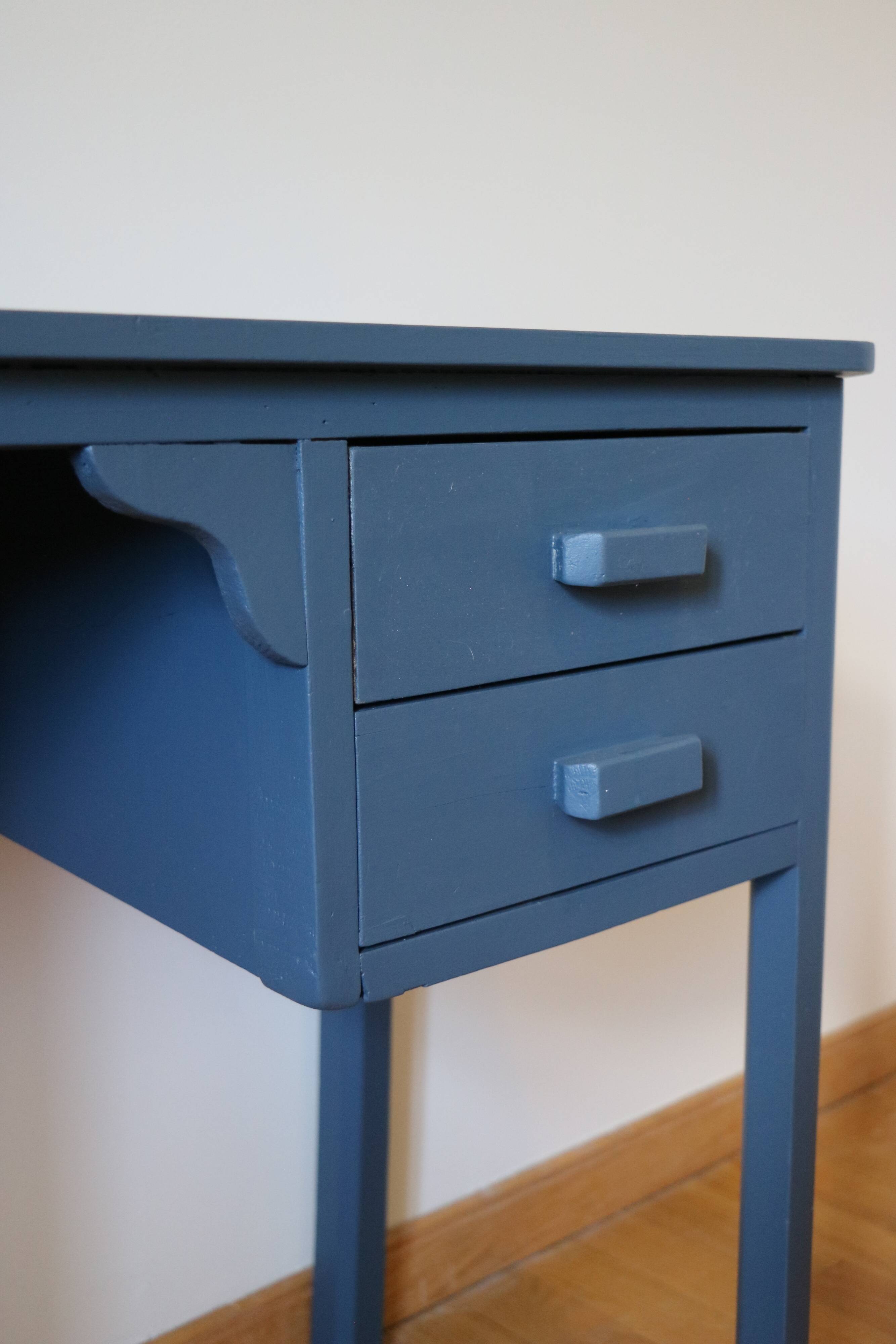 Small desk or vintage dressing table, blue