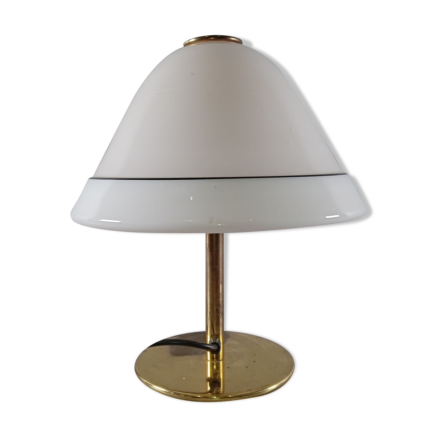 Vintage desk lamp murano international efferte glass and brass design