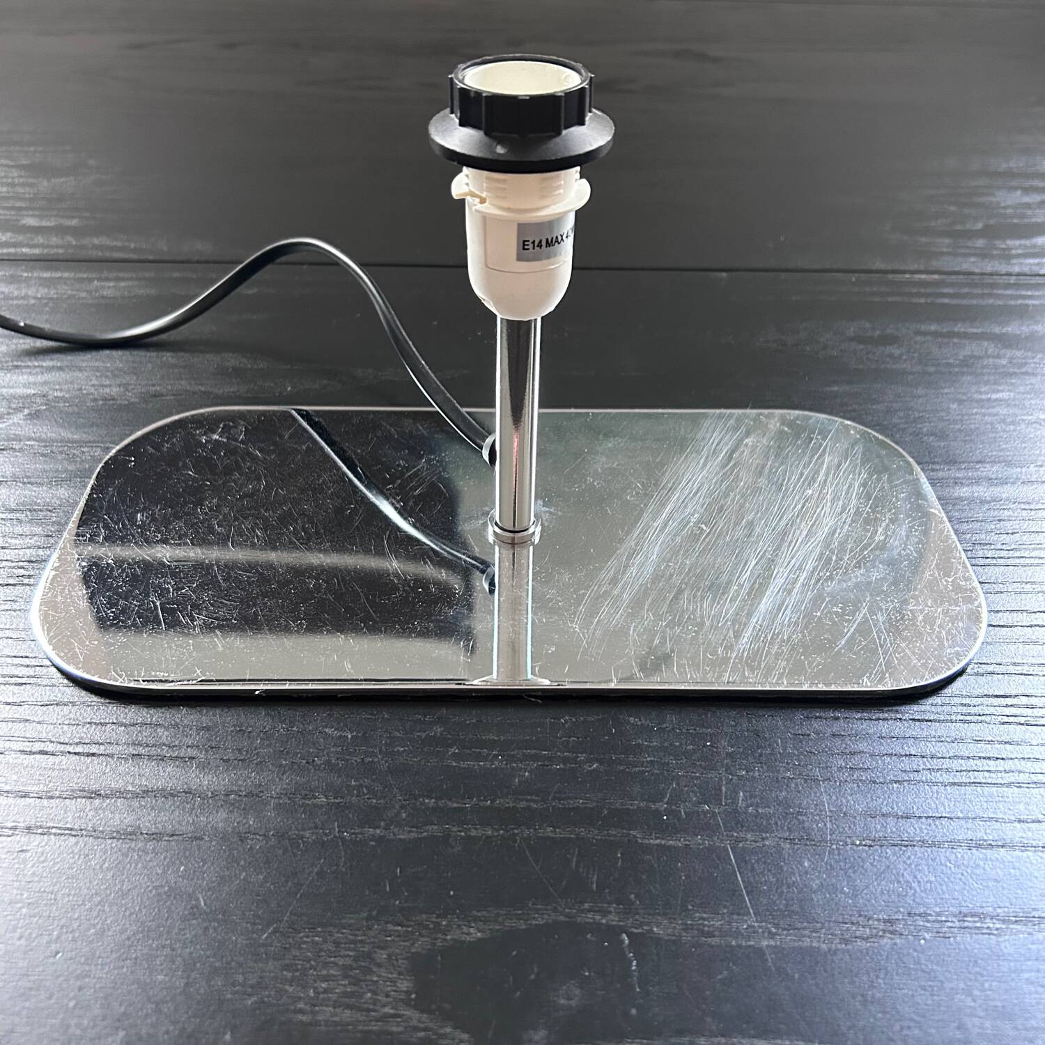 Silver stainless steel lamp base