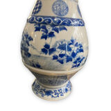 Pair of Asian vases in white and blue porcelain