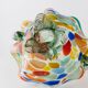 Multicolor Murano Glass Handle Bowl with Polka Dots, Ruffled Rim – 1970s Italian Mid-Century