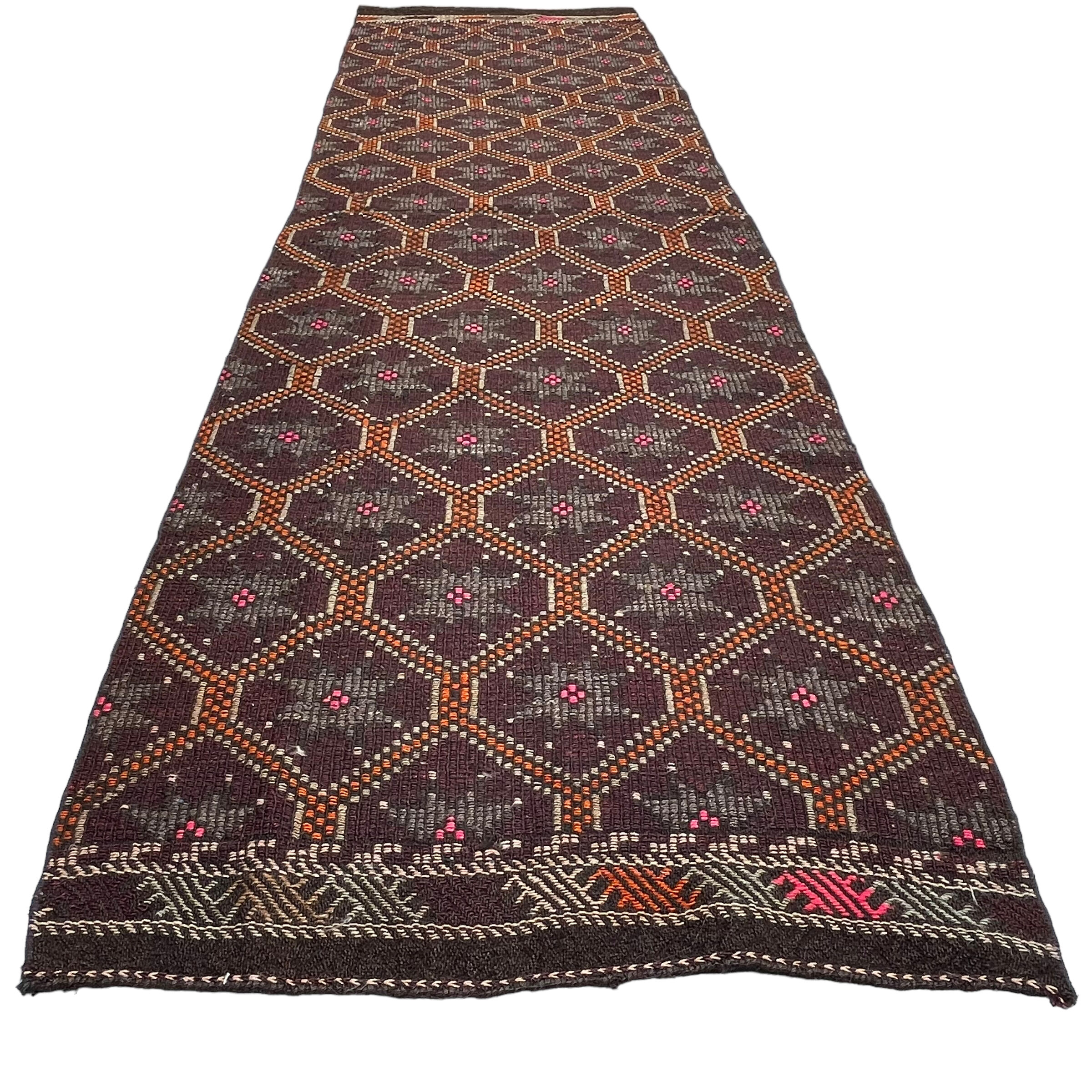 Vintage Turkish Kilim Runner , 312 x 91 cm