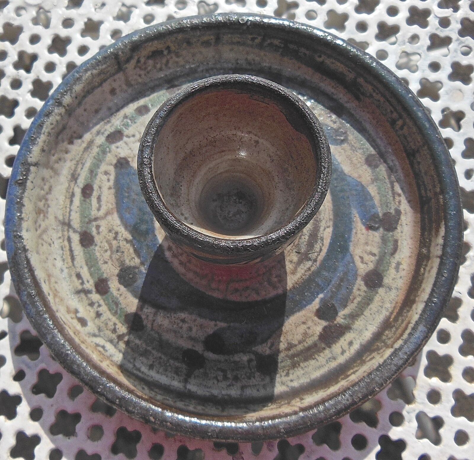 CERAMIC CANDLE holder GUSTAVE REYNAUD - LE MÛRIER - Vallauris 1950 1960