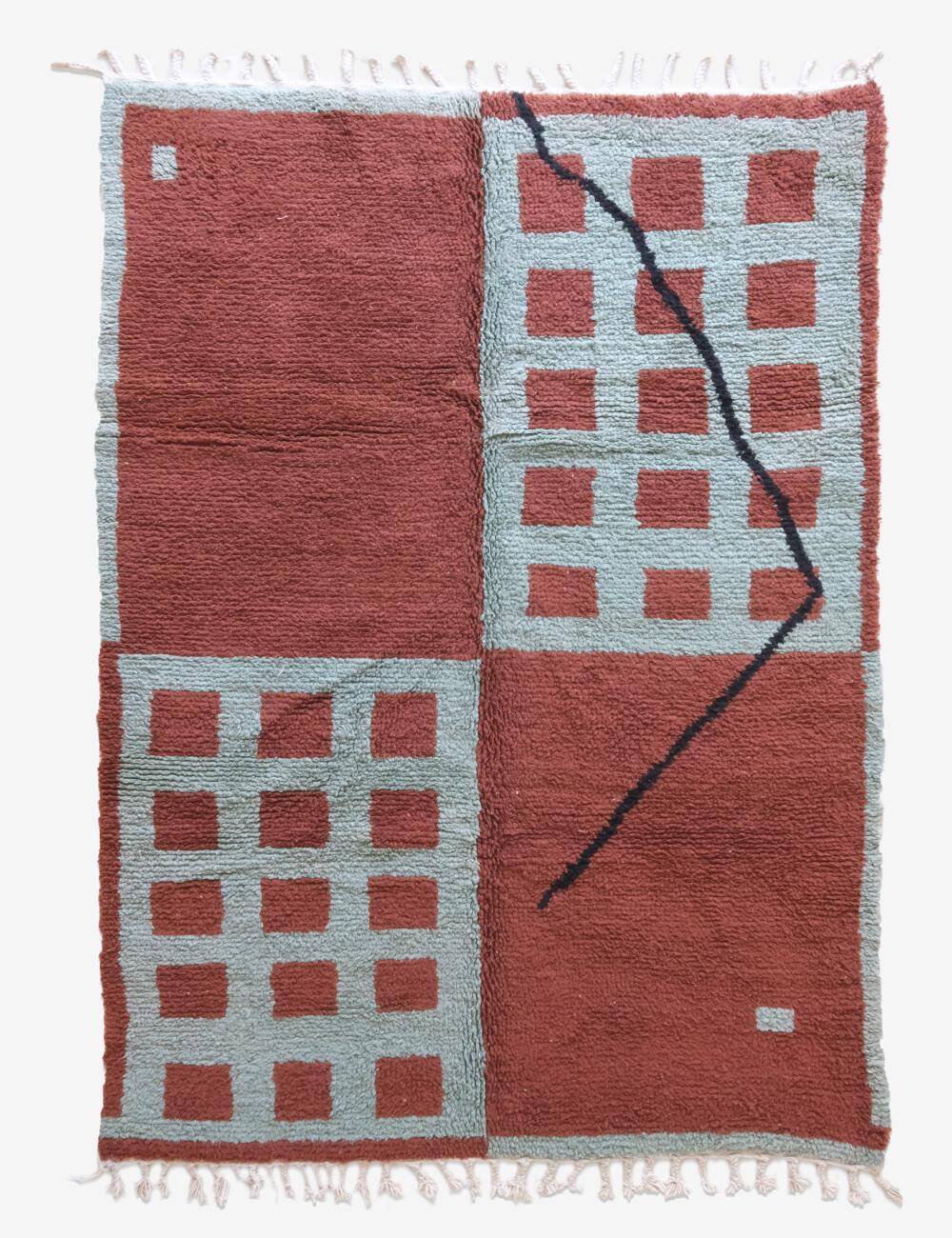 Modern Brick Red Rug - 296 x 212 cm
