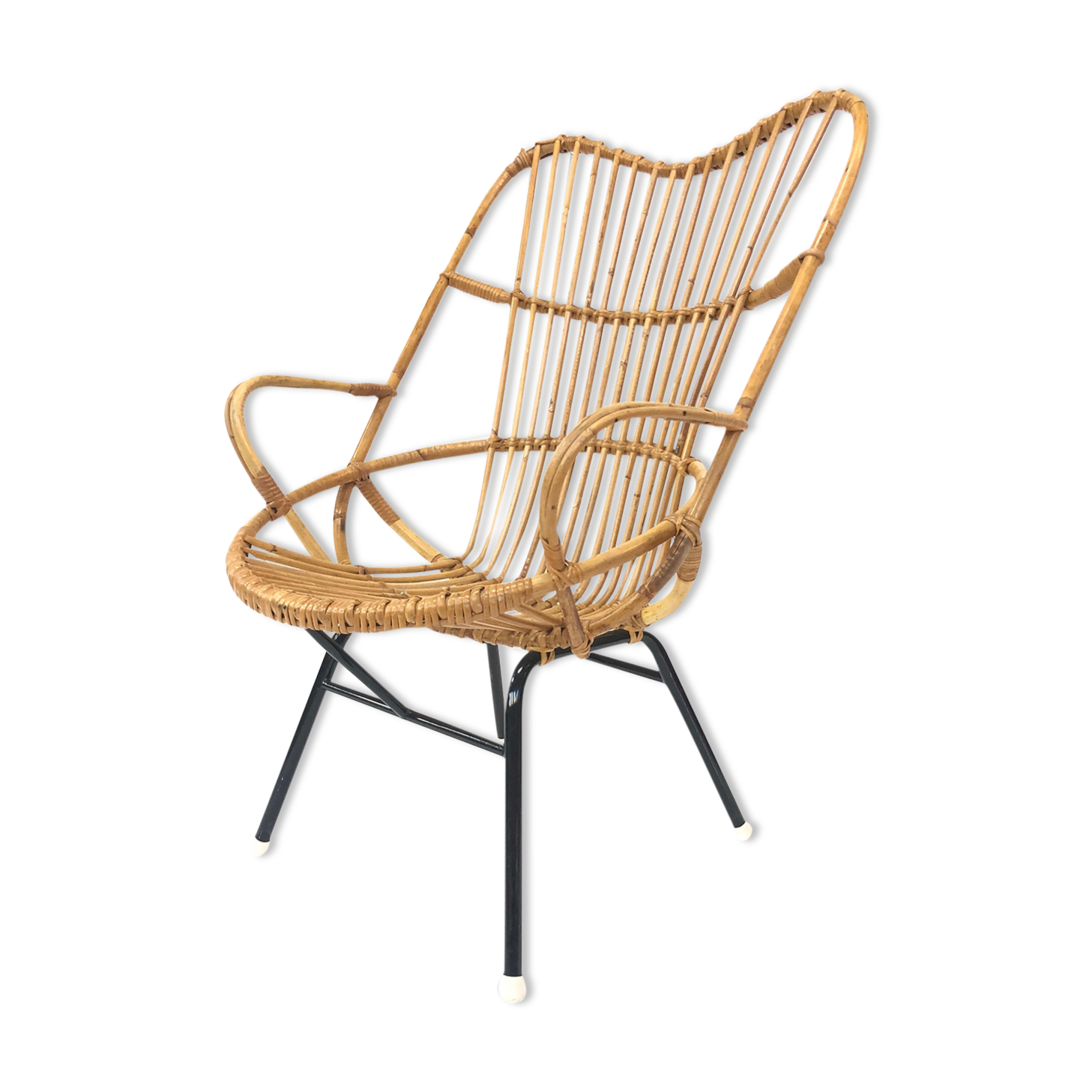 Rattan armchair by Rohe Noordwolde, 1960, Netherlands