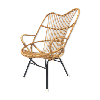 Rattan armchair by Rohe Noordwolde, 1960, Netherlands