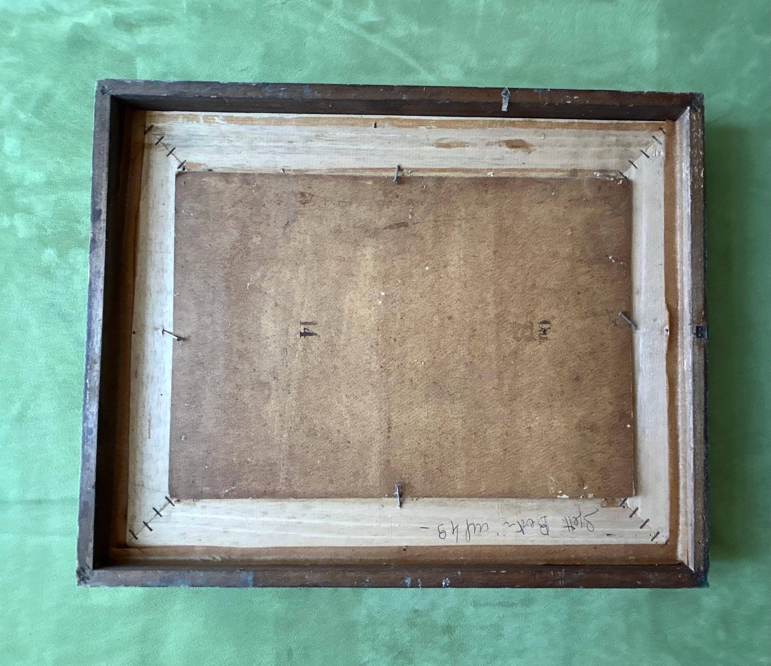 Vintage 1930s French Oil Painting on Panel – Barbizon‑Style Forest Path