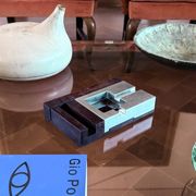 Mid-century modern mahogany ashtray, Alfred Dunhill Italy 1970s