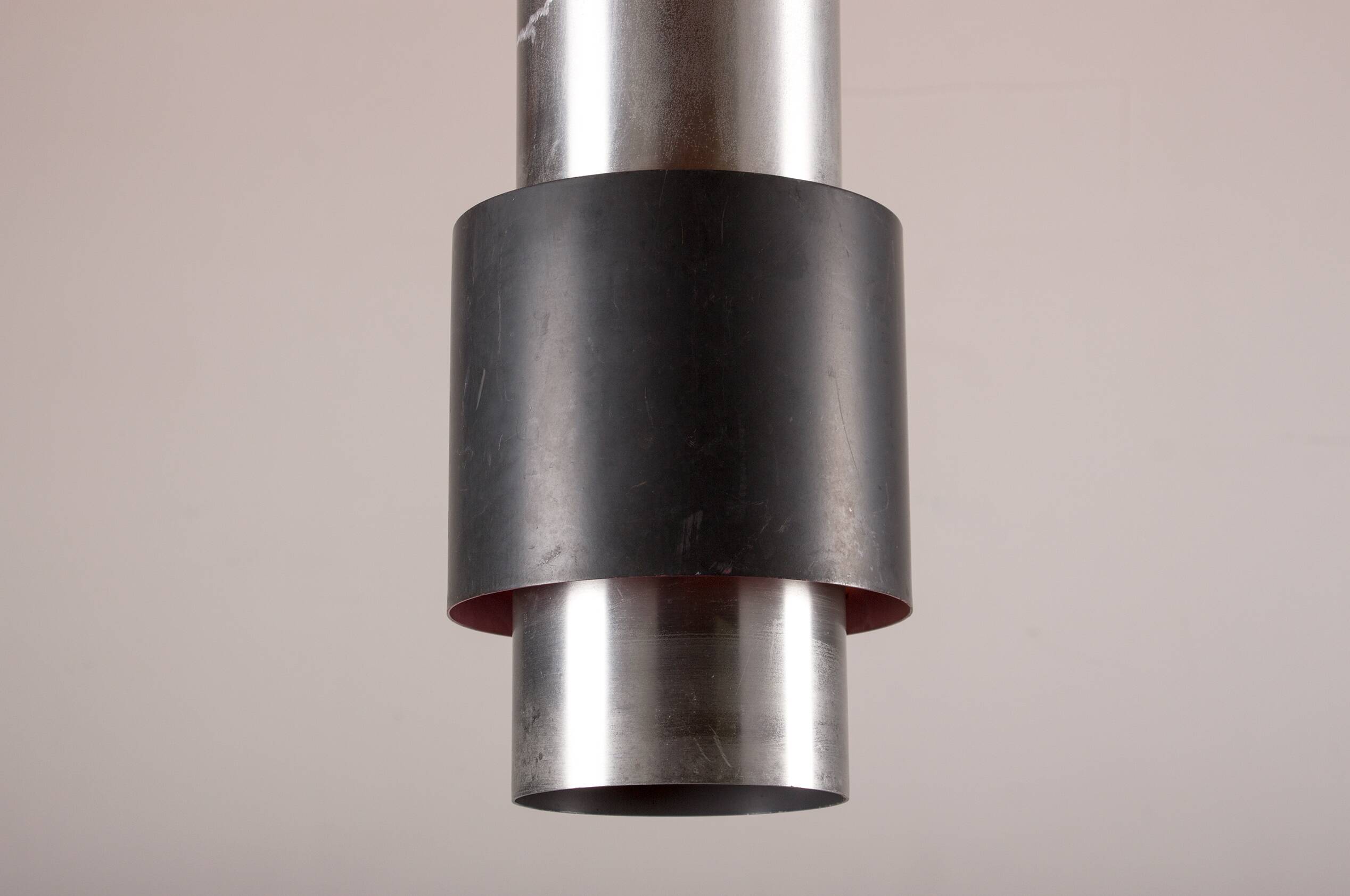 Large Danish aluminum pendant light, Zénith model by Jo Hammerborg for Fog & Mørup 1960.