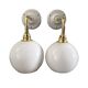 Pair of vintage white opaline wall lights