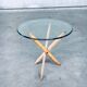 Vintage Faux Bamboo Folding Tripod Side Table, 1970s