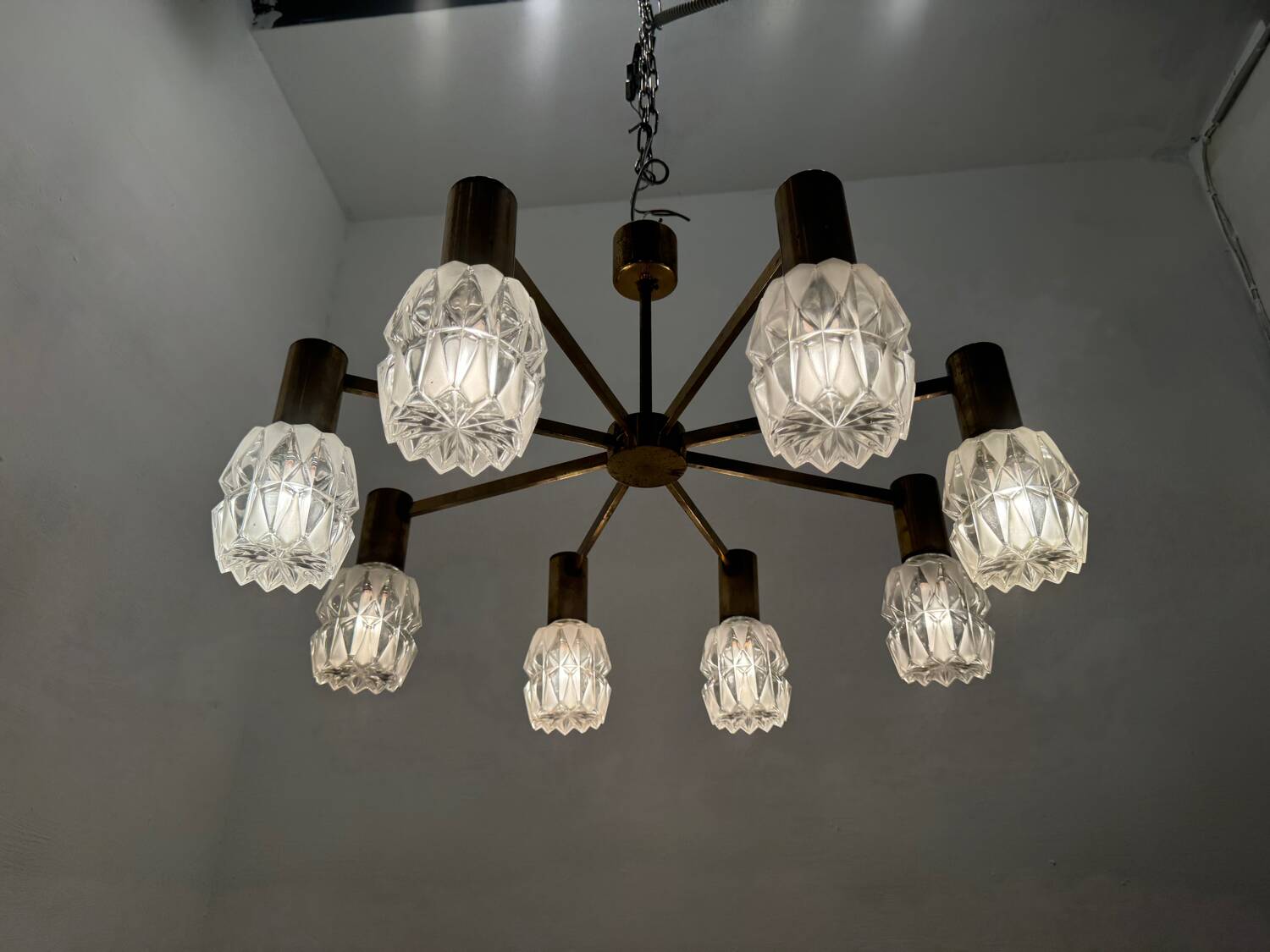 Brass Crystal Chandelier 1960’s